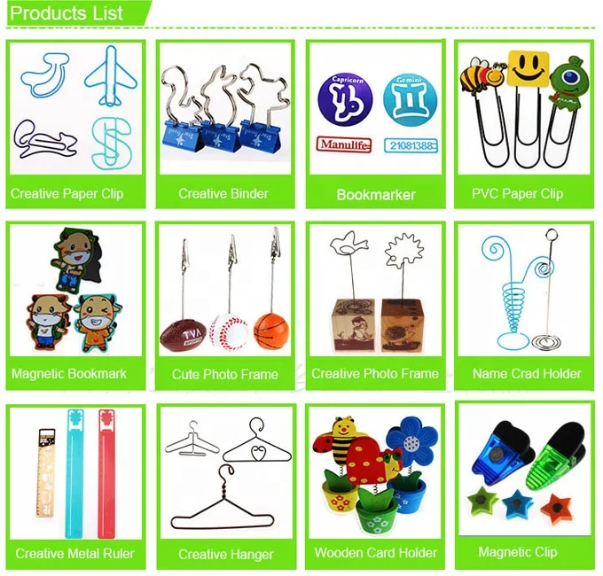 Colorful Custom Paper Clip with Novelty Shape Bookmark Decoration Accessories Stationery Custom Logo Metal Paper Clip