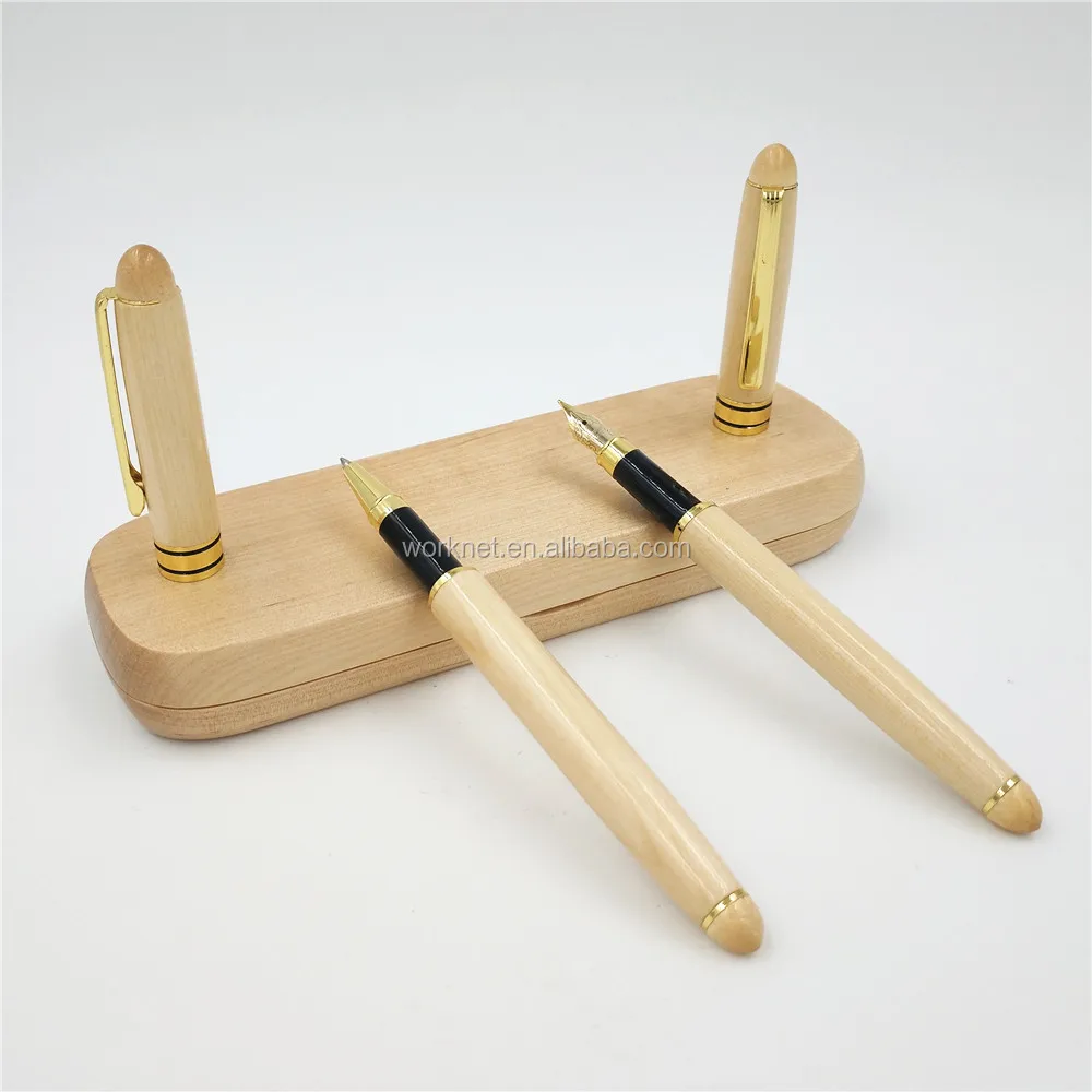 Factory Wholesale High Quality Custom Logo Bamboo Ball-point Pen Bamboo Fountain Pen With Bamboo Case For Business Gift