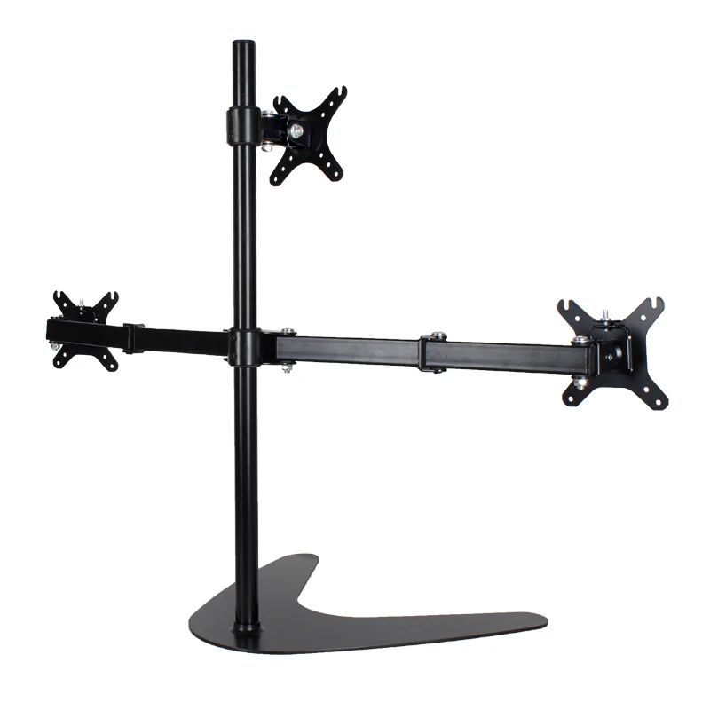 Steady Full MotionTriple Monitor Arms FreeStanding Desk Mount Stand for 3 LCD LED Computer Screens up to 24