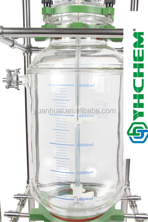Lab fluidized bed reactor with borosilicate lab glassware and surface