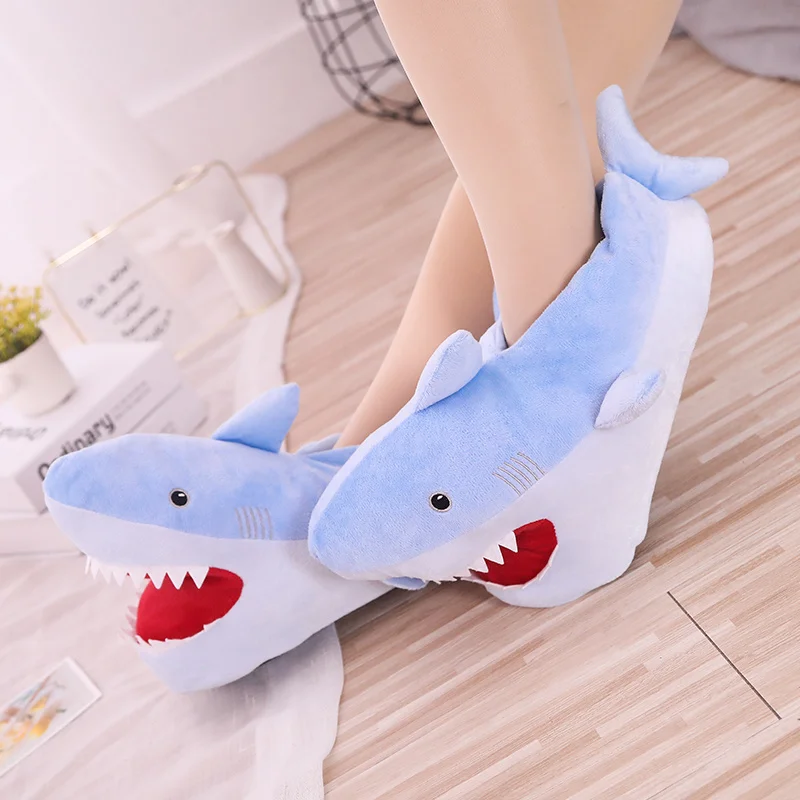 New shark head plush slipper thick shark soft indoor floor slippers winter slippers for children