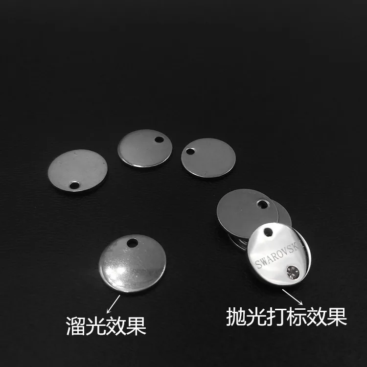 Custom Cheap 6-25mm Stainless Steel Engraved Round Coin Name Logo Tags Disc Charms Pendant Jewelry