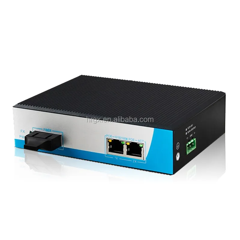 HRUI All port ant-thunder 6000V din rial 3 port industrial 4 way 32 port injector Ethernet switch with poe hub