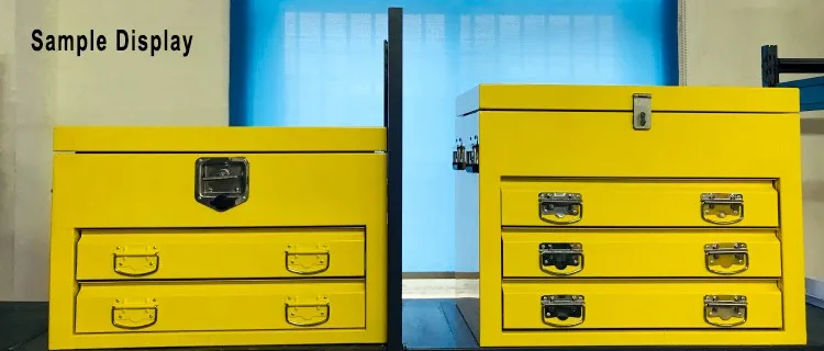 Ящик для хранения инструментов с 3 ящиками, желтая стальная металлическая коробка для инструментов, аккуратная и безопасная