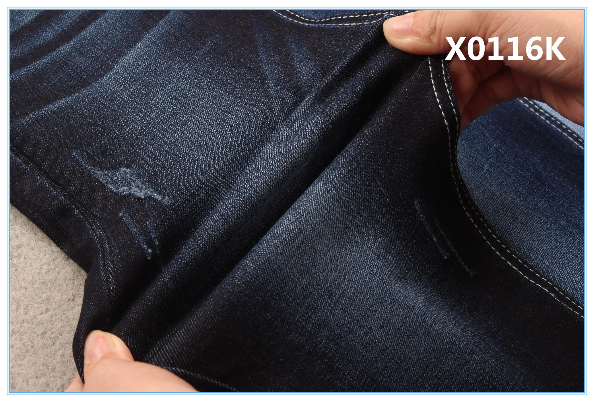 Cotton spandex repreve denim fabric for jeans women and men denim fabric