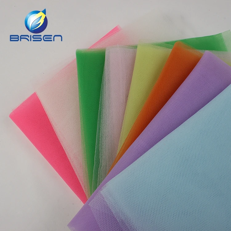 Polyester Tulle Pink Mesh Fabric For Wedding Toy Fabrics