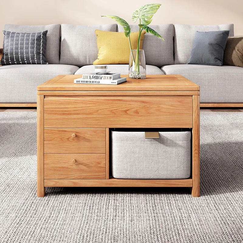 New Design Modern Living Room Furniture Storage Box Lifting Extendable Wooden Folding Coffee Table