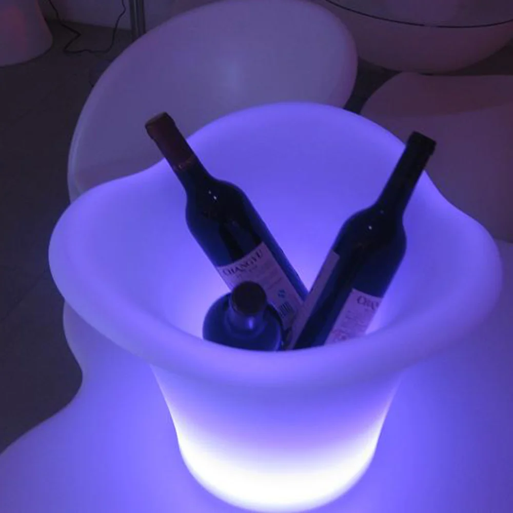 factory best price party wedding even led illuminated furniture led light up plastic beer bucket wine bucket cooler