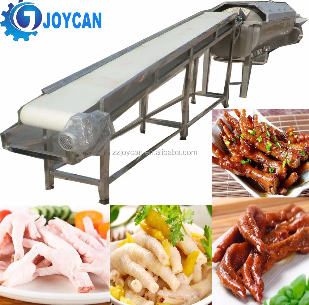 Professional Chicken claw production line include Chicken Claw Cleaner Paws Processing Plant Chicken Feet Peeling