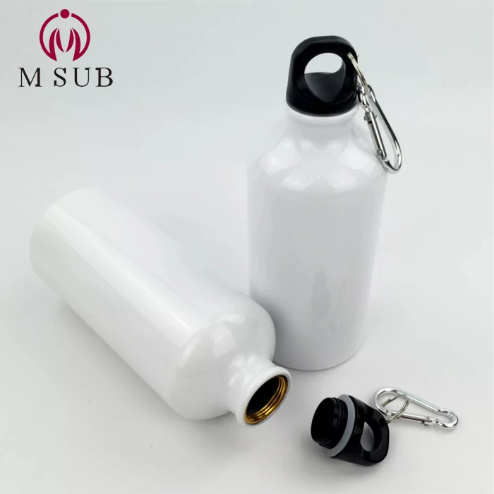400ml 500ml 600ml 750ml silver white single wall aluminum sublimation water bottle sport bottle