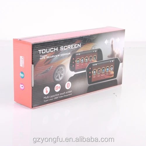Full HD 1080P rearview touch panel mirror car monitor with 7 TFT LCD car mirror monitor