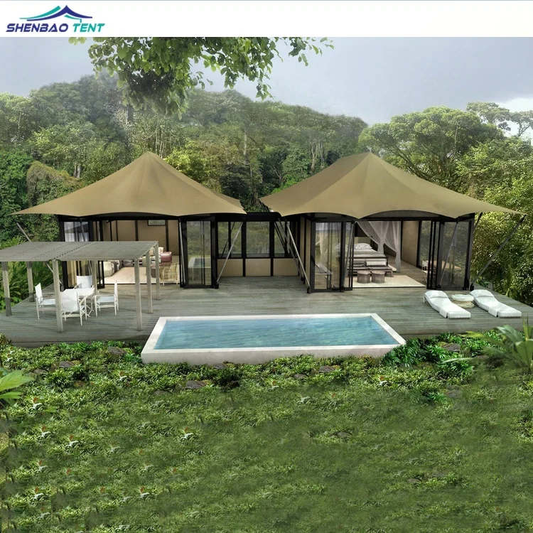 High Quality Pvdf Luxury Outdoor Resort Glamping Membrane Strructure Hotel Tent