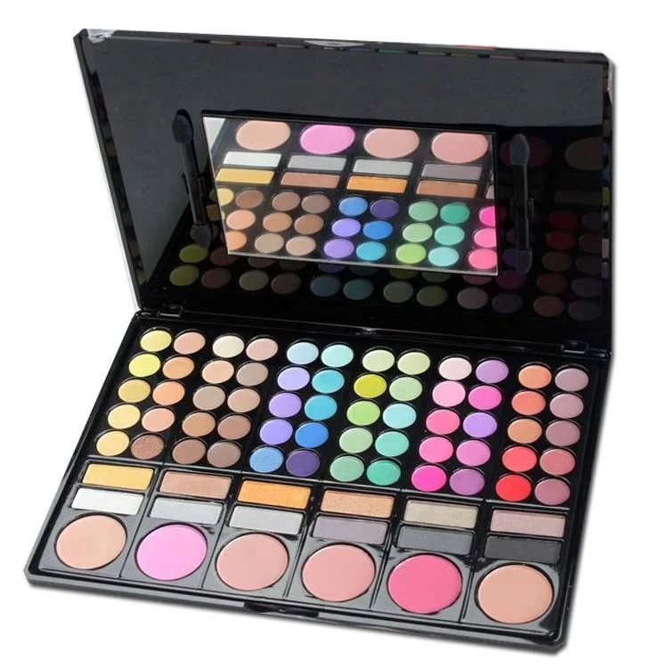 Multifunctional cheap cosmetics private label OEM 78 color contour  makeup eyeshadow palette made in China