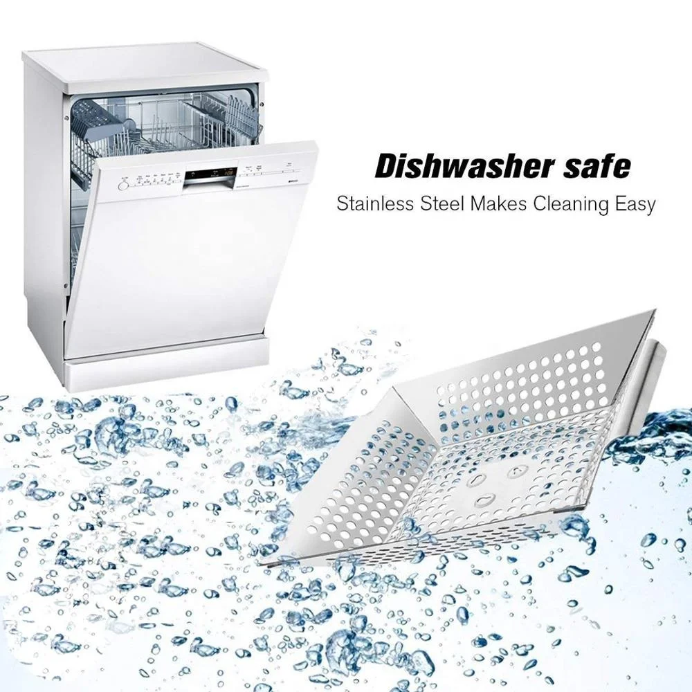 
charcoal bbq basket /Stainless Steel BBQ Accessories Vegetable Grill Basket and Smoker Pan Stainless Steel BBQ Accessories Smoker Pan