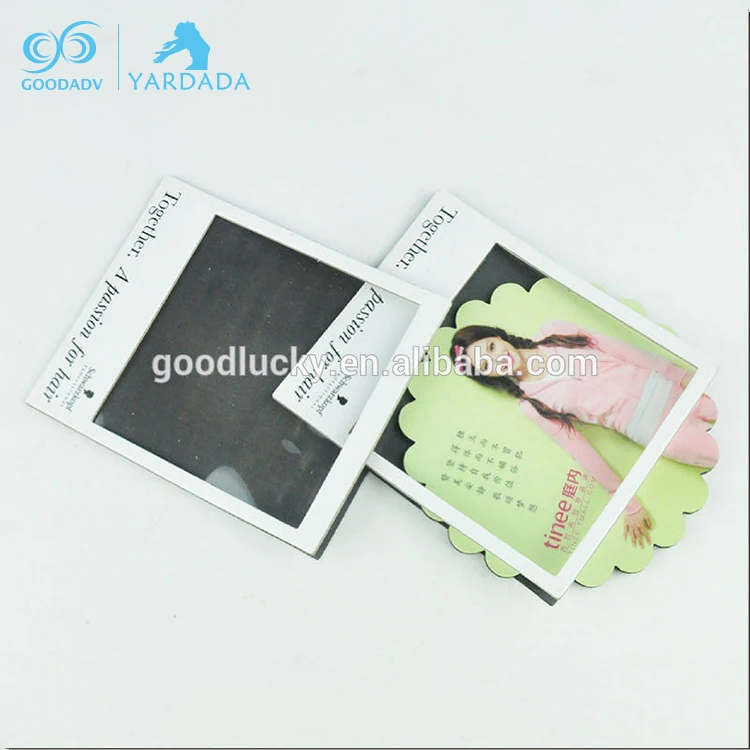 Promotional paper printed magnetic photo frame / fridge magnet with photo frame