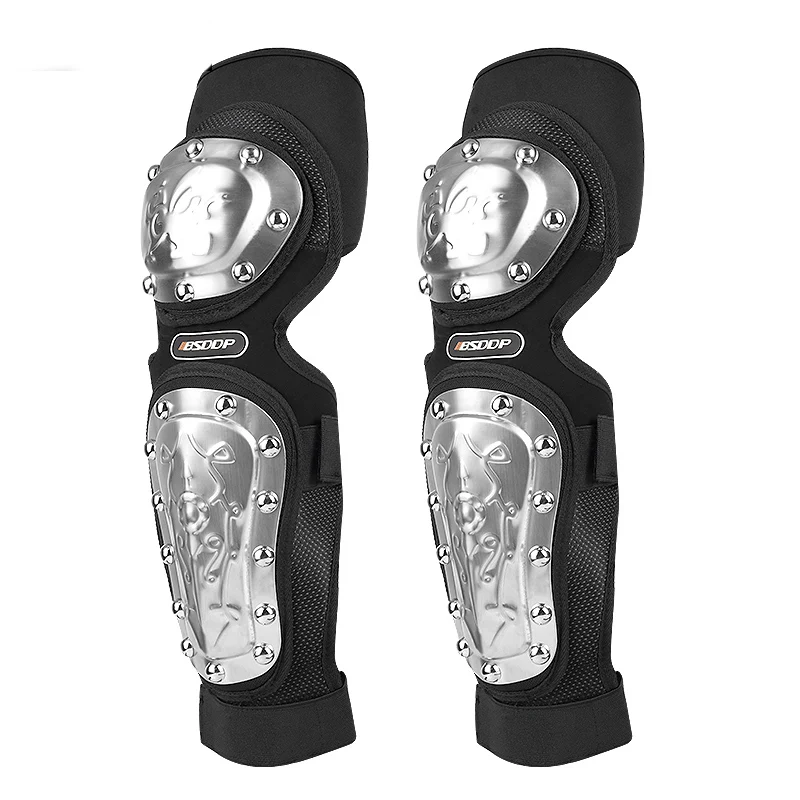High Strength stainless Steel metal  Protection Knee Guard Motorcycle Kneepads And Elbow Protection