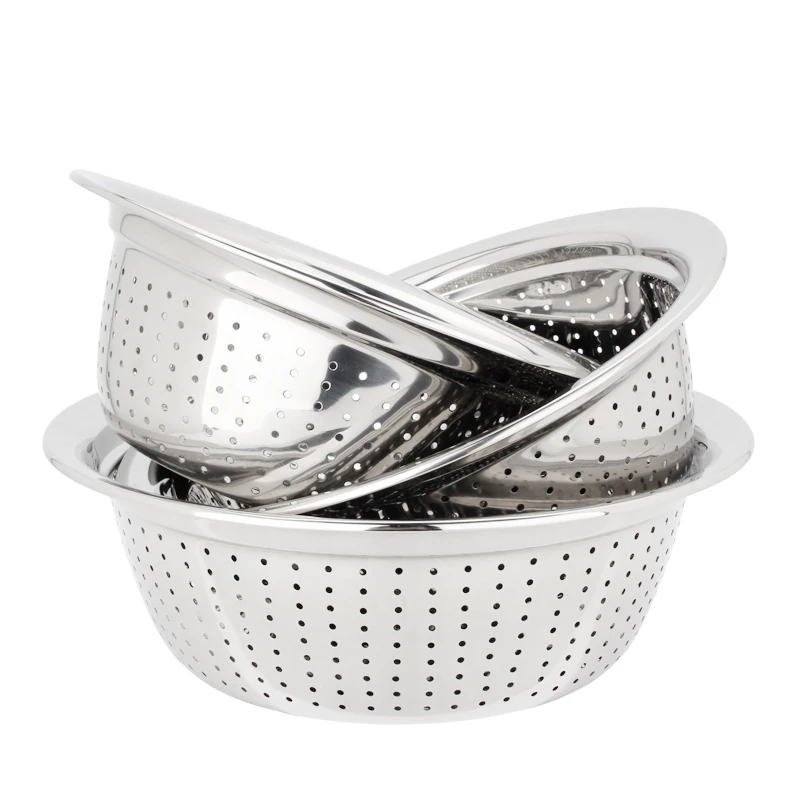 Stainless Steel Colander Pasta Basket Cooking Fruit Colander