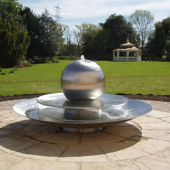 Indoor Decoration/metal Craft Large Polished Garden Water Fountain/outdoor Fountain Ornaments Stainless Steel Metal Silver 500mm