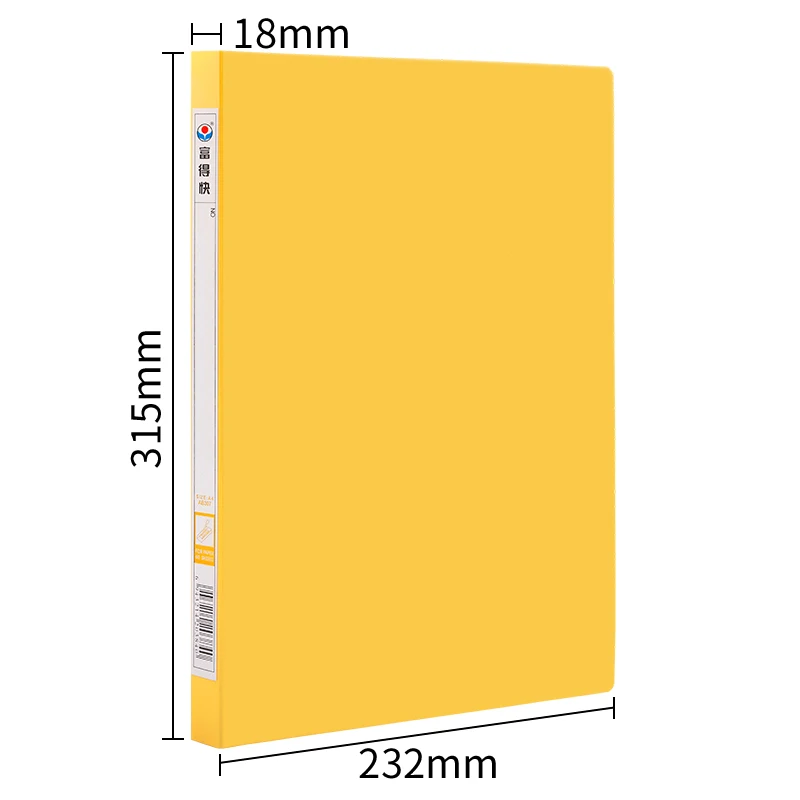 Fudek Custom Logo PP Plastic Clamp Binder A4 Size Commercial Metal Clip File Folder