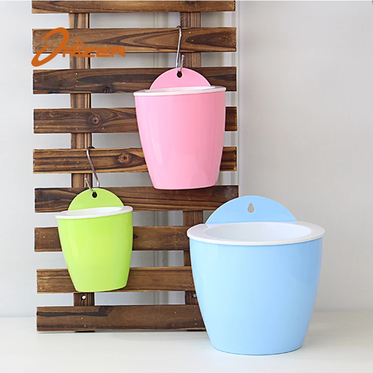 The best seller plastic planters pot Hanging basket flower pot, colorful wall mounted flower pot