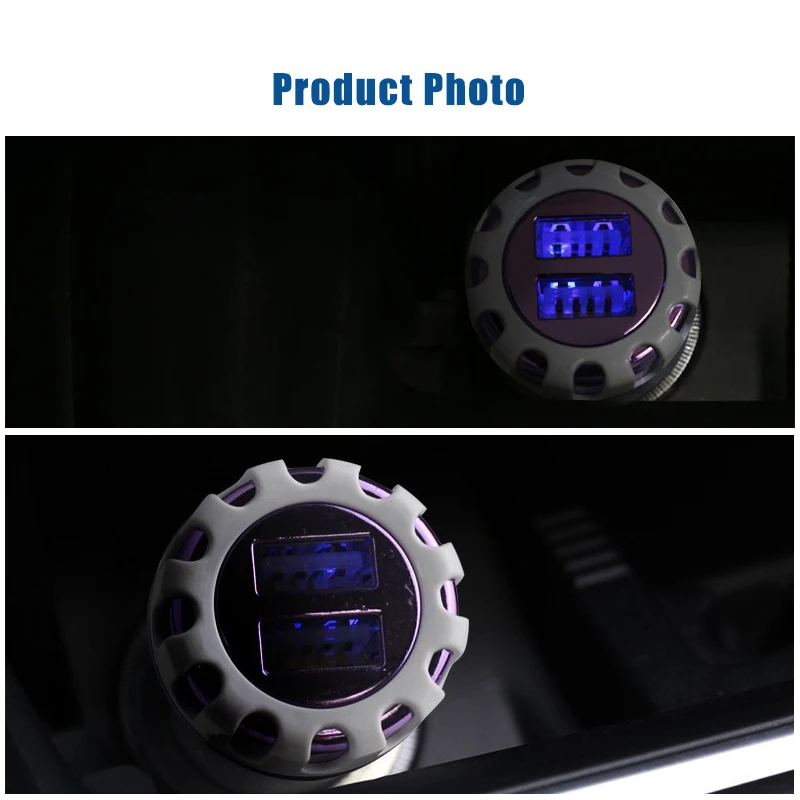 
ZZYD 2.1A Dual Port Sunflower Head USB Dual Adapter Car Charger for Universal Smart Phone 