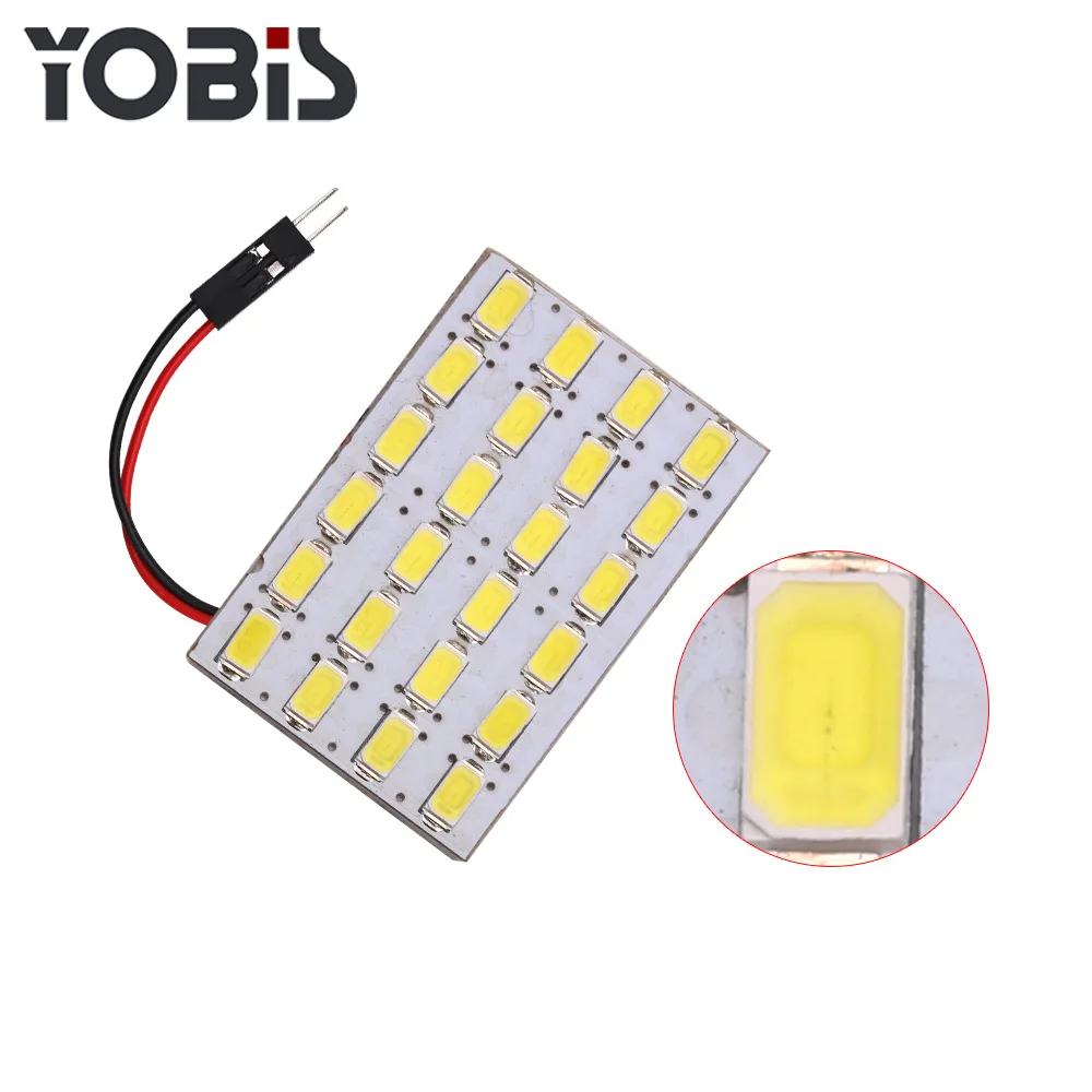 Brand New Car White 5630 24SMD LED Dome Panel Light With T10 Festoon Adapter