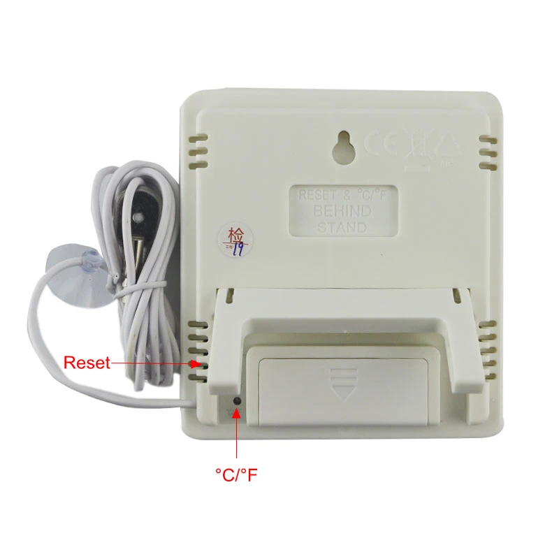 HTC-2 Weather Station Digital LCD Indoor/Outdoor Room Hygrometer Thermometer Clock Temperature Humidity Meter with sensor