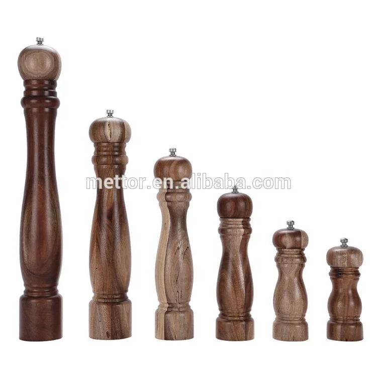 Hot Sale Manual Wooden Salt&pepper Grinder/Home pepper mill set