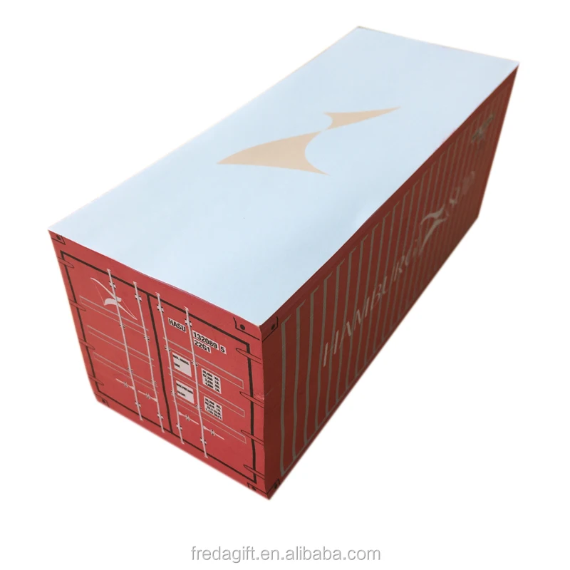 Factory customized container shaped paper block note cube memo cube for promotion