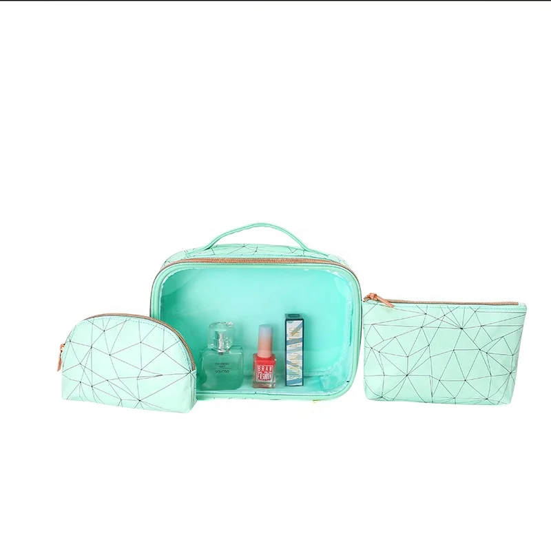 Hot Selling Makeup Bag Waterproof Cosmetic Pouch Black DuPont Paper Tyvek TPU Material Make up Organizer Travel Wash Bag