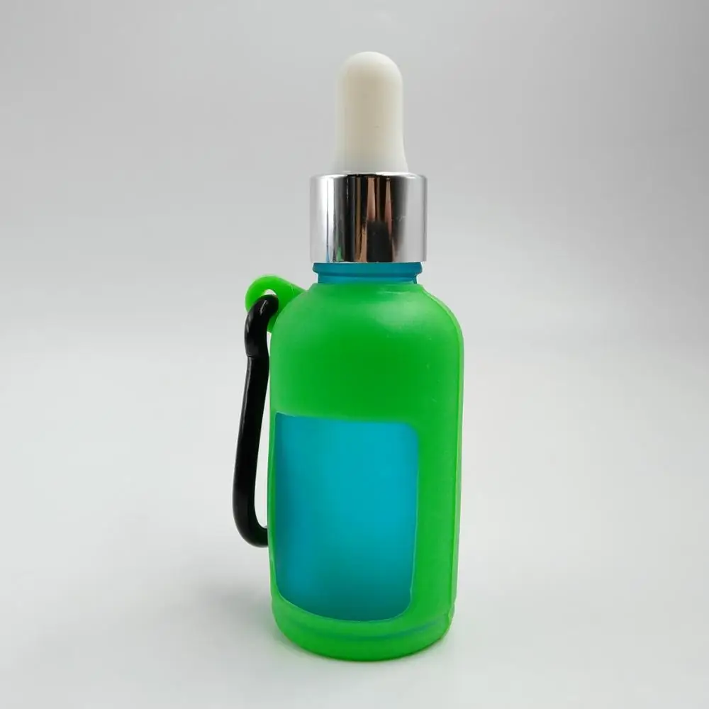 Mixed colors carrying Silicone case with holder for glass eliquid dropper bottles 10ml 15ml 30ml
