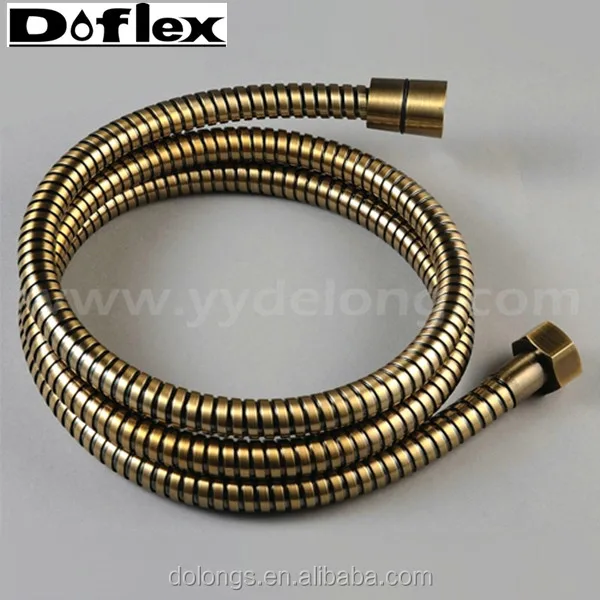 
CL007 brass golden color double lock flexible shower hose 
