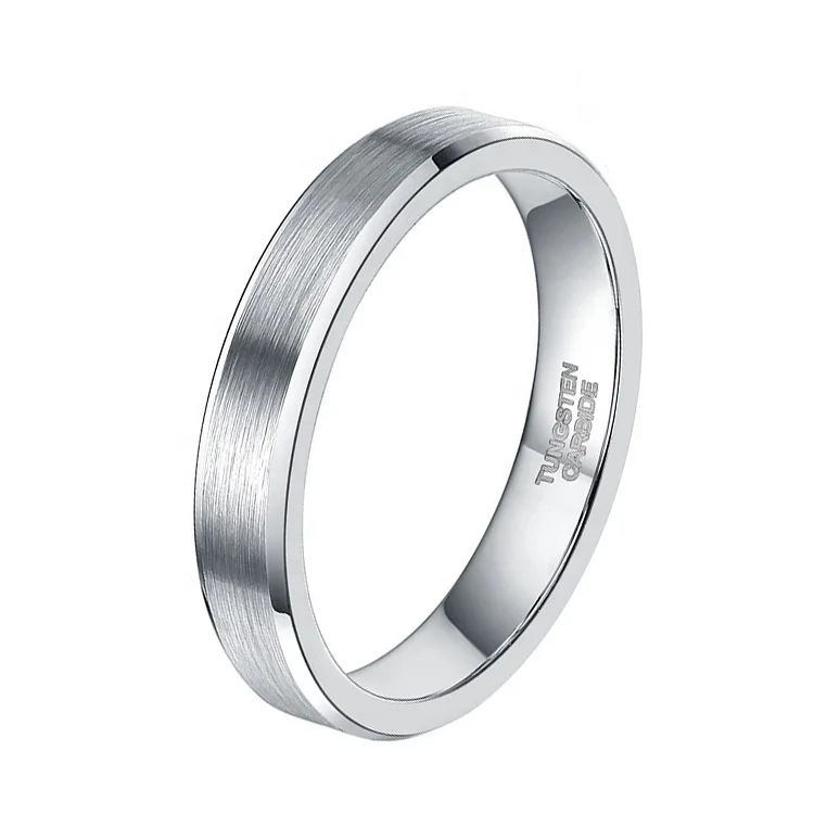 Latest Designs Brushed Tungsten Ring,Simple design men women silver color tungsten carbide jewelry rings