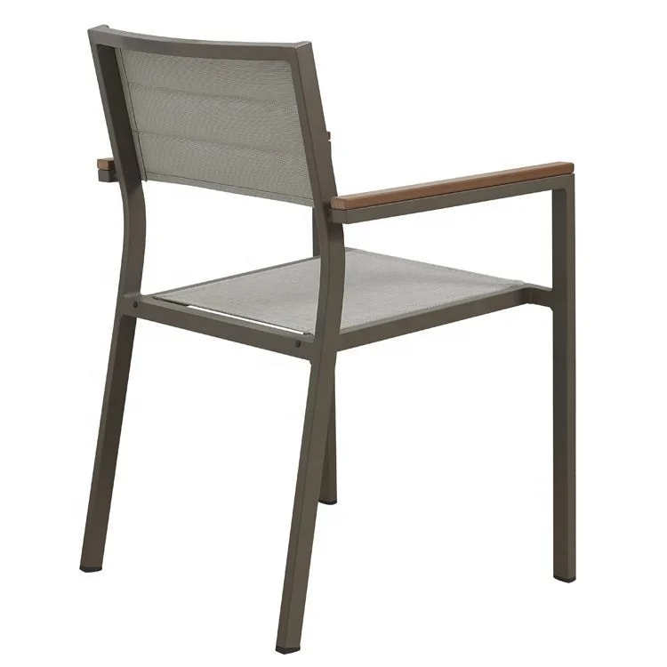 Restaurant Outside Patio Furniture Garden Wooden Arm top Outdoor Dining Chair