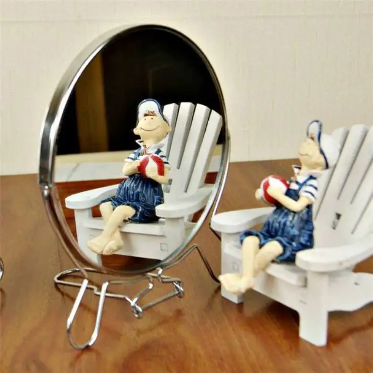 Настольное зеркало с металлической рамой и увеличительным стеклом, размер 8 дюймов