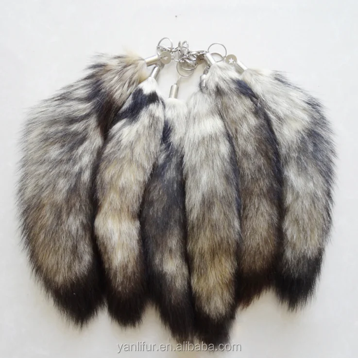 China suppliers 100% real fox tail 35-45cm fox tail animal fur for clothing accessories