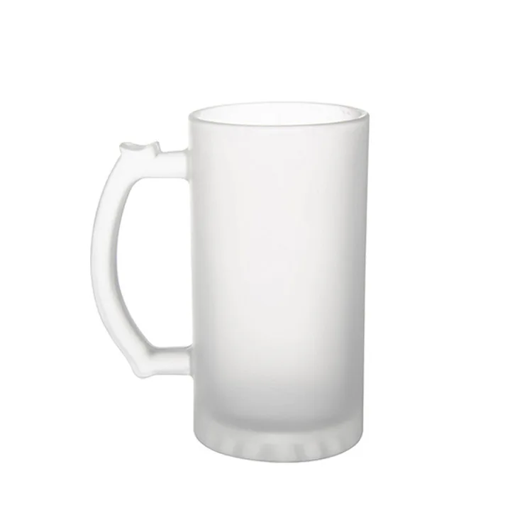 
Frost glass frosted glass beer mug with handle 