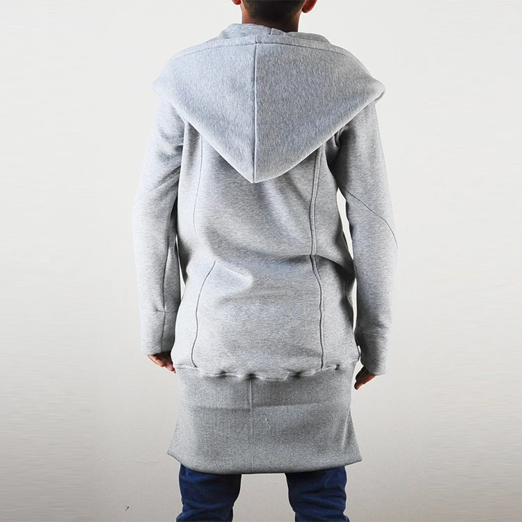 Winter Basic Heavy Raw Edges Sleeve Cuffs Oversized Hood Long Sleeve Hoodie Extra Large Hood