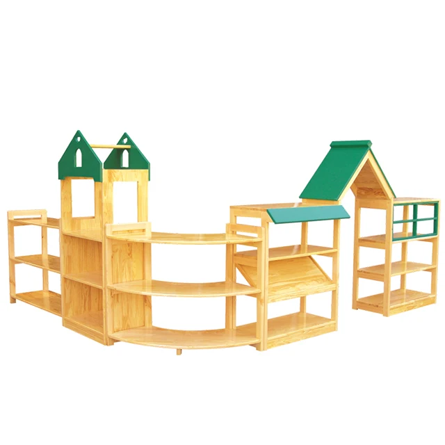 Combined daycare school furniture wood children toys preschool cabinet