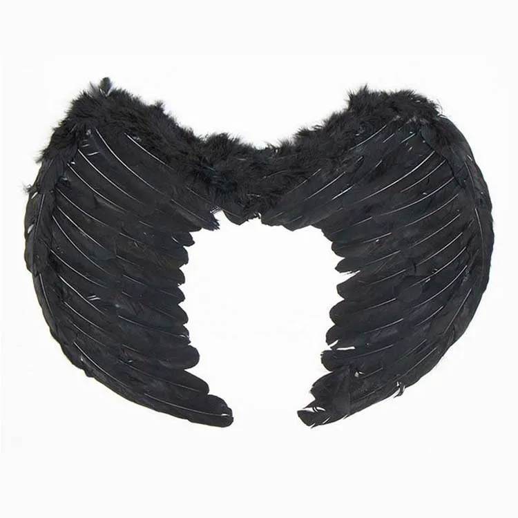 
Manufacturer supply 45cm stage performance props black white multi-color feather angel wings 