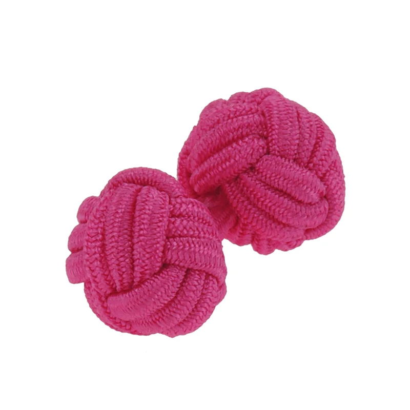 Модные Розовые сплошной цвет шелковый шнур запонки