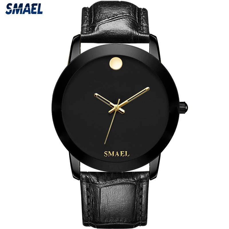 
SMAEL Big dial face SL1902 al fajr waterproof simplicity men leather watch 