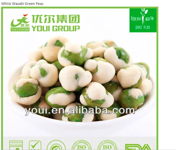 Одобренный IFS/BRC зеленый горох с соленым покрытием Хрустящие здоровые продукты Популярные Закуски