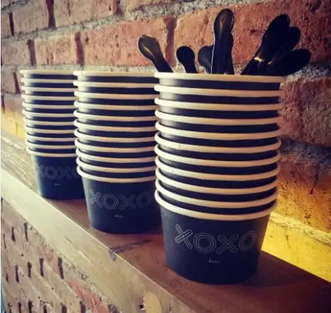 Wholesale custom logo beverage shop ice cream paper bowl disposable ice cream paper cup