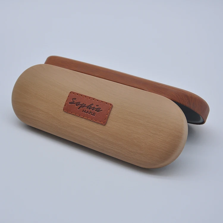 Wholesale high quality foldable wooden PU material spectacle case sunglasses for sale