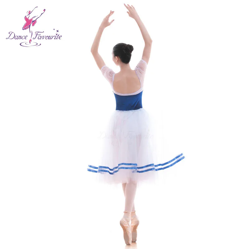 Short sleeve ballet tutu long dress for child and adult ballerina dance costume 18700