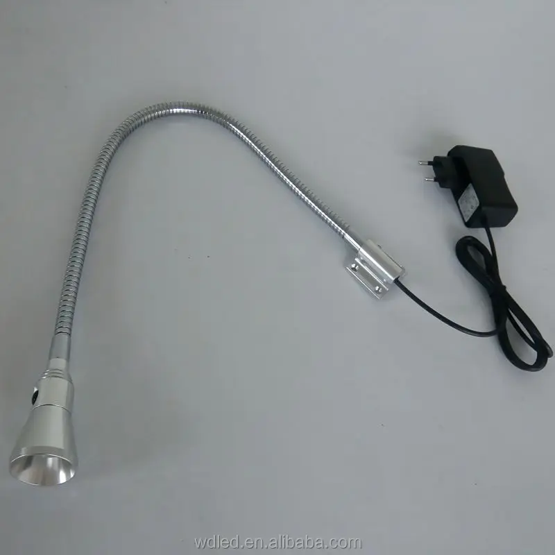 3W HOTEL ROOM BEDSIDE WALL FLEXIBLE GOOSENECK LED READING LIGHT