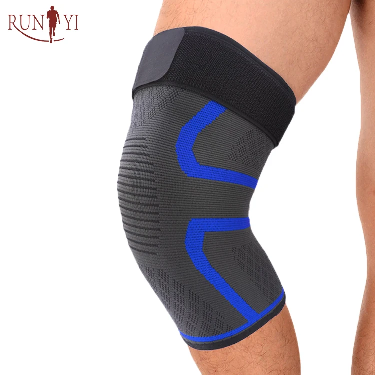Hot Sale Elastic Compression Knee Sleeve knee straps support knitted Nylon Knee wrap Brace