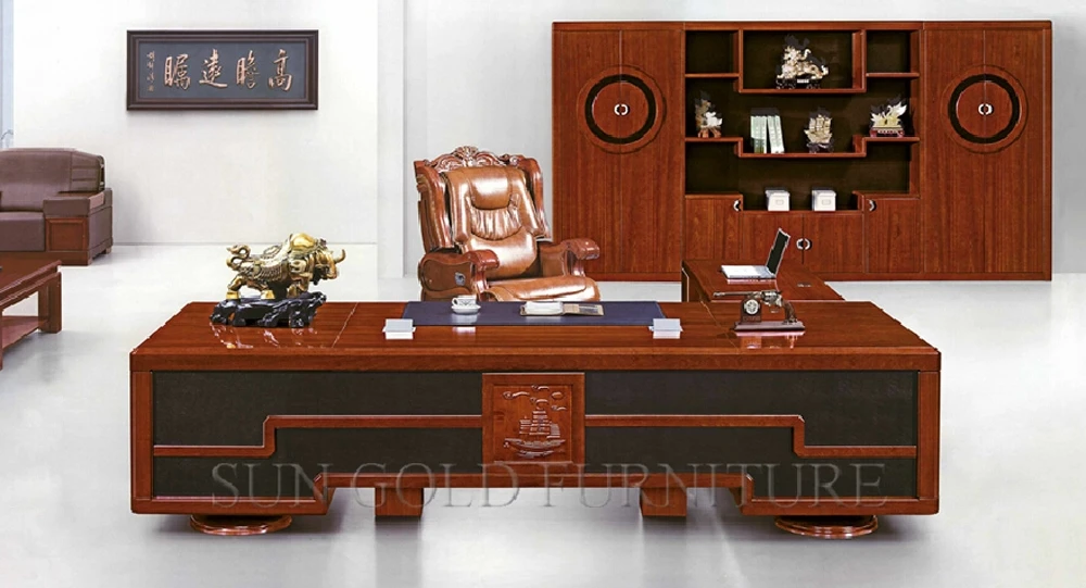 Luxury antique executive table wood Design office desk
