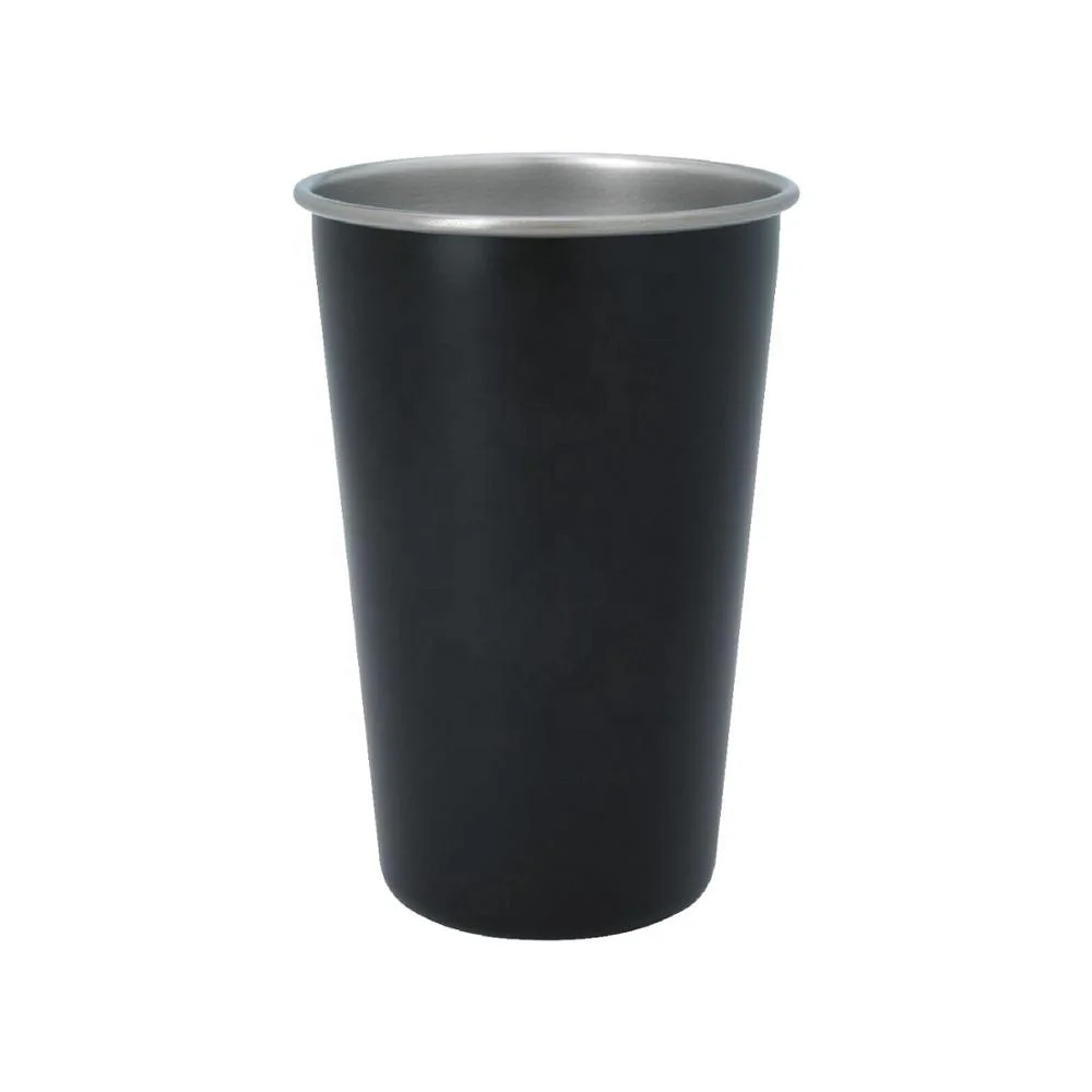 BPA Free 18/8 304 Stainless Steel 16OZ Pint Cup With Black Matt Color